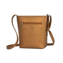 Atina válltáska maxi sötét bronz/kék levélminta