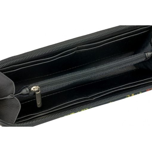 Elin pénztárca maxi fekete/őszi levélminta