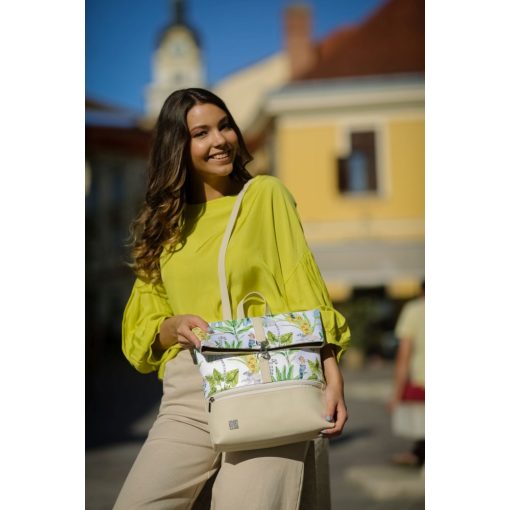 Ilka roll 2 az 1-ben háti- és válltáska okker