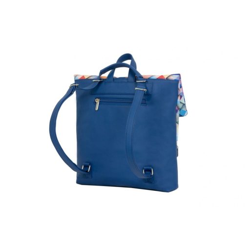 Ilka roll 2 az 1-ben háti- és válltáska királykék/geometrkus