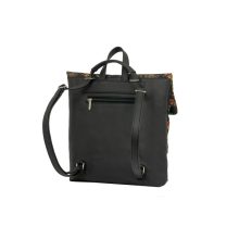 Ilka roll 2 az 1-ben háti- és válltáska fekete/őszi levélminta