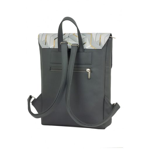 Inez fedeleles hátizsák mini sötétszürke/geometrikus szürke