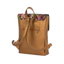 Inez fedeleles hátizsák mini sötét bronz/őszi virágos