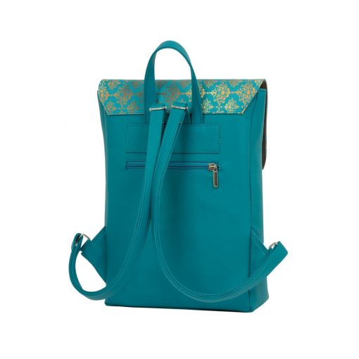Inez fedeleles hátizsák mini türkiz/barokk minta