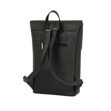 Inez fedeles hátizsák maxi fekete/csillámos fekete