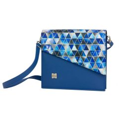 Szófia crossbody táska királykék/kék geometrikus