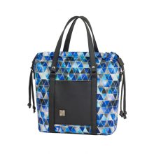 Bora 3 az 1-ben Mini (hátizsák, kézitáska, válltáska) fekete/kék geometrikus