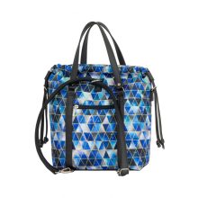 Bora 3 az 1-ben Mini (hátizsák, kézitáska, válltáska) fekete/kék geometrikus