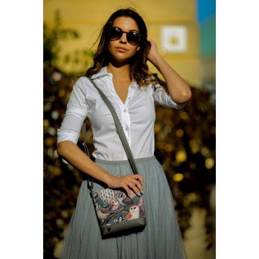 Atina válltáska mini sötétkék/kék tavirózsa