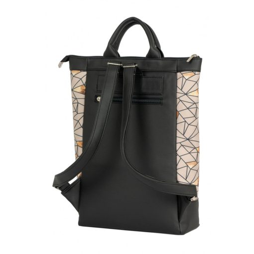 Zoé Notebook (hátizsák és kézitáska) fekete/bézs mozaik