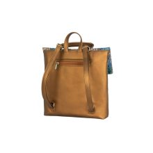 Ilka roll 2 az 1-ben háti- és válltáska sötét bronz/kék levélminta