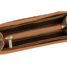 Elin pénztárca maxi sötét bronz rattanminta