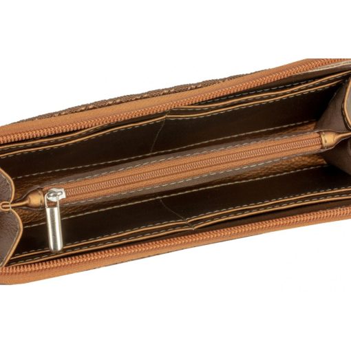 Elin pénztárca maxi sötét bronz rattanminta