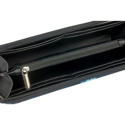 Elin pénztárca maxi fekete/kék tollas