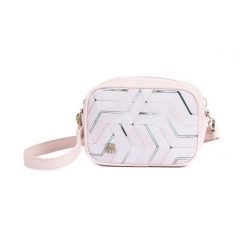   Írisz 2 az 1-ben mini válltáska és övtáska púder/púder geometrikus