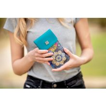 Karin mobiltok sötétkék/kék levélminta