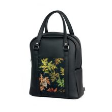 Aurora 2 az 1-ben kézitáska és hátizsák fekete/őszi levélminta