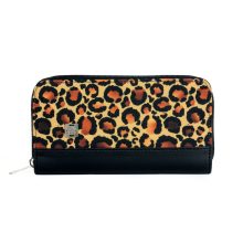 Elin pénztárca maxi fekete/párduc mintás