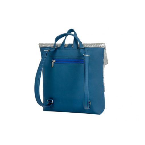 Ilka roll 2 az 1-ben háti- és válltáska középkék/3D ezüst
