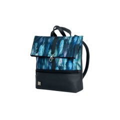   Ilka roll 2 az 1-ben háti- és válltáska fekete/kék tollas