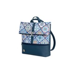   Ilka roll 2 az 1-ben háti- és válltáska sötétkék/portugál csempe 