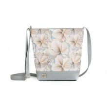 Atina válltáska maxi világosszürke/virágminta