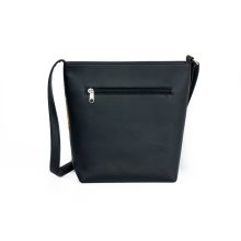 Atina válltáska maxi fekete/arany-zöld leveles