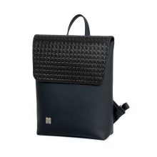 Inez fedeleles hátizsák mini fekete/fekete rattanminta