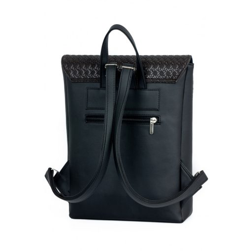 Inez fedeleles hátizsák mini fekete/fekete rattanminta