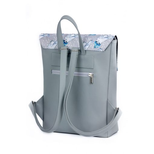 Inez fedeleles hátizsák mini világosszürke/bagolyminta