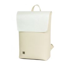 Inez fedeles hátizsák maxi bézs/3D fehér