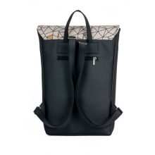 Inez fedeles hátizsák maxi fekete/bézs mozaik