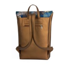 Inez fedeles hátizsák maxi sötét bronz/kék levélminta