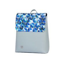 Kora maxi cserélhető fedeles hátizsák világos szürke/kék mozaik