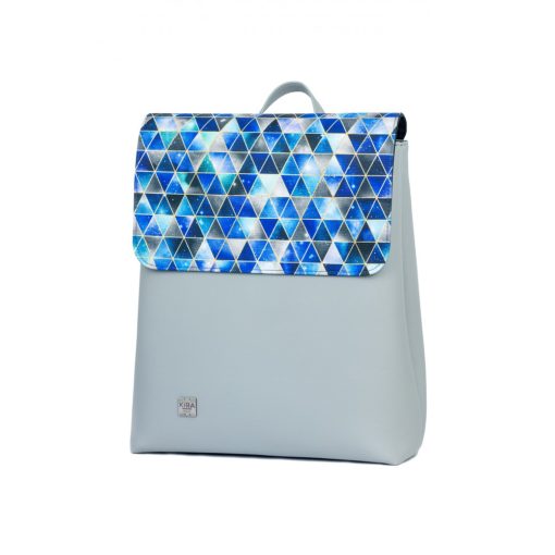 Kora maxi cserélhető fedeles hátizsák világos szürke/kék mozaik