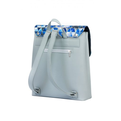 Kora maxi cserélhető fedeles hátizsák világos szürke/kék mozaik