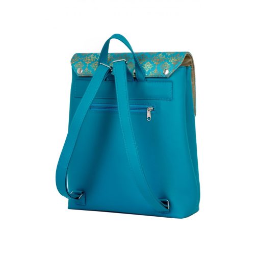 Kora maxi cserélhető fedeles hátizsák türkíz/barokk minta