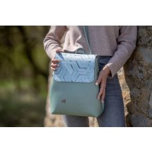 Kora mini cserélhető fedeles hátizsák sötétszürke/pálma háromszöges