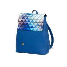 Kora mini cserélhető fedeles hátizsák királykék/kék háromszöges
