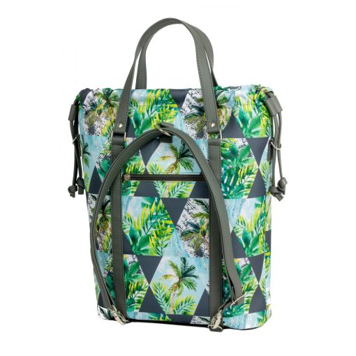 Bora 3 az 1-ben Maxi (hátizsák, kézitáska, válltáska) sötétszürke/pálma háromszöges