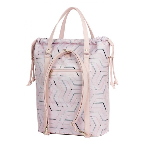 Bora 3 az 1-ben Maxi (hátizsák, kézitáska, válltáska) púder/púder geometrikus