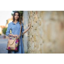 Bora 3 az 1-ben Maxi (hátizsák, kézitáska, válltáska) púder/púder geometrikus