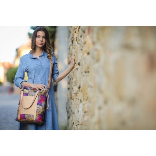 Bora 3 az 1-ben Maxi (hátizsák, kézitáska, válltáska) fekete/fekete geometrikus