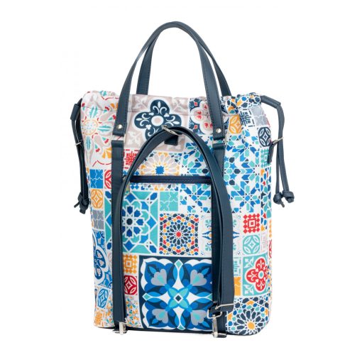 Bora 3 az 1-ben Maxi (hátizsák, kézitáska, válltáska) sötétkék/portugál csempe 2