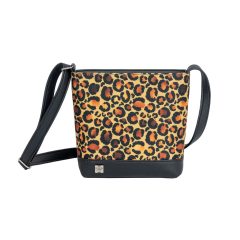 Atina válltáska mini fekete/párduc minta