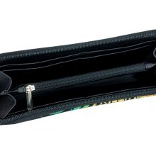 Elin pénztárca maxi fekete/arany zöld leveles