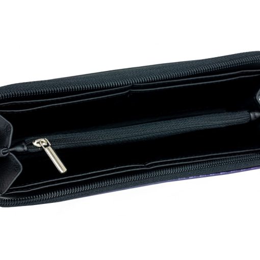 Elin pénztárca maxi fekete/lila 3d