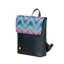 Inez fedeleles hátizsák mini fekete/kötött minta