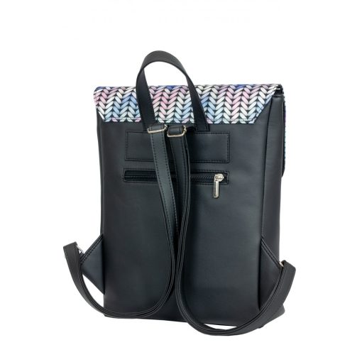Inez fedeleles hátizsák mini fekete/kötött minta
