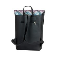 Inez fedeles hátizsák maxi fekete/kötött minta